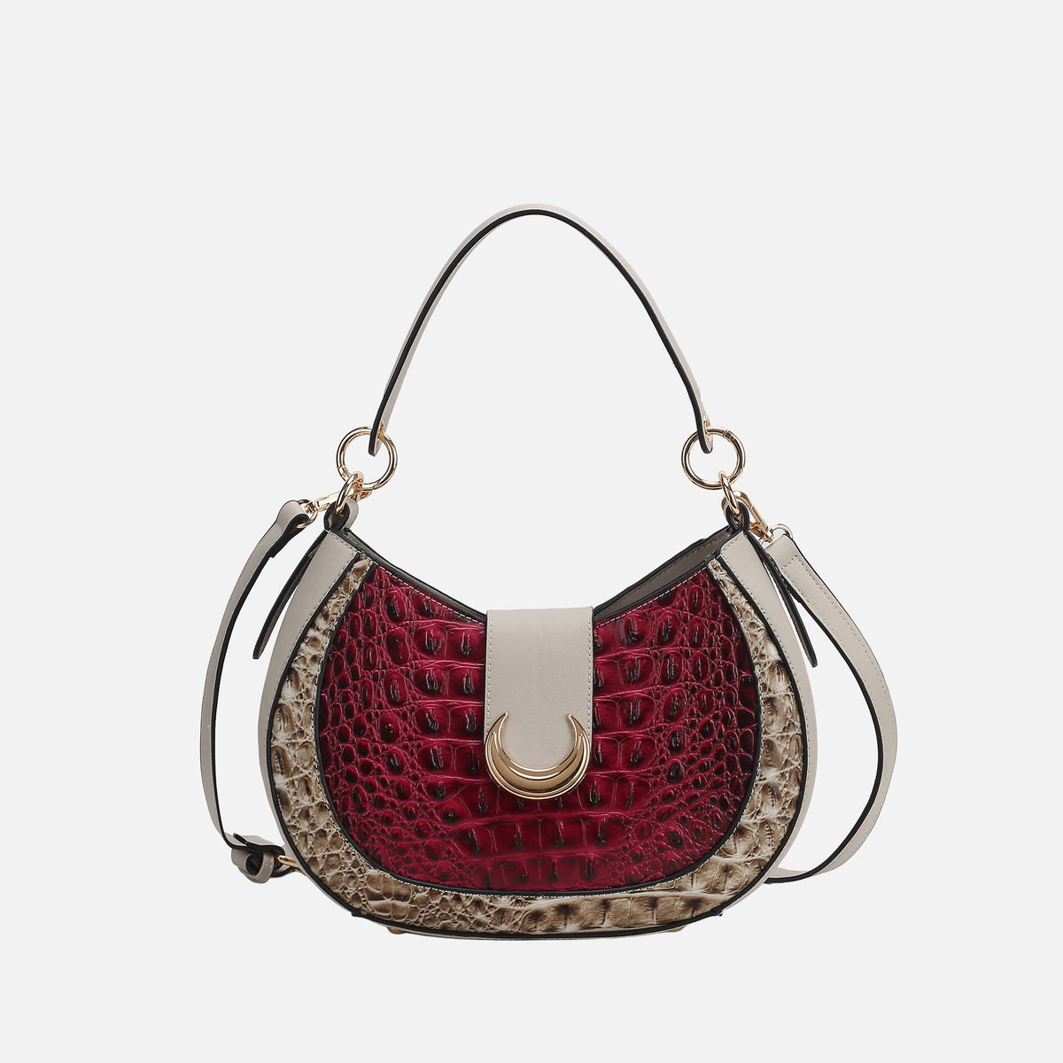 Jain Croc-Embossed Shoulder Bag