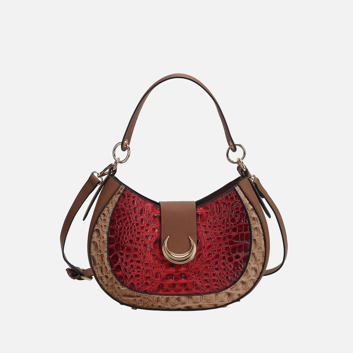 Jain Croc-Embossed Shoulder Bag