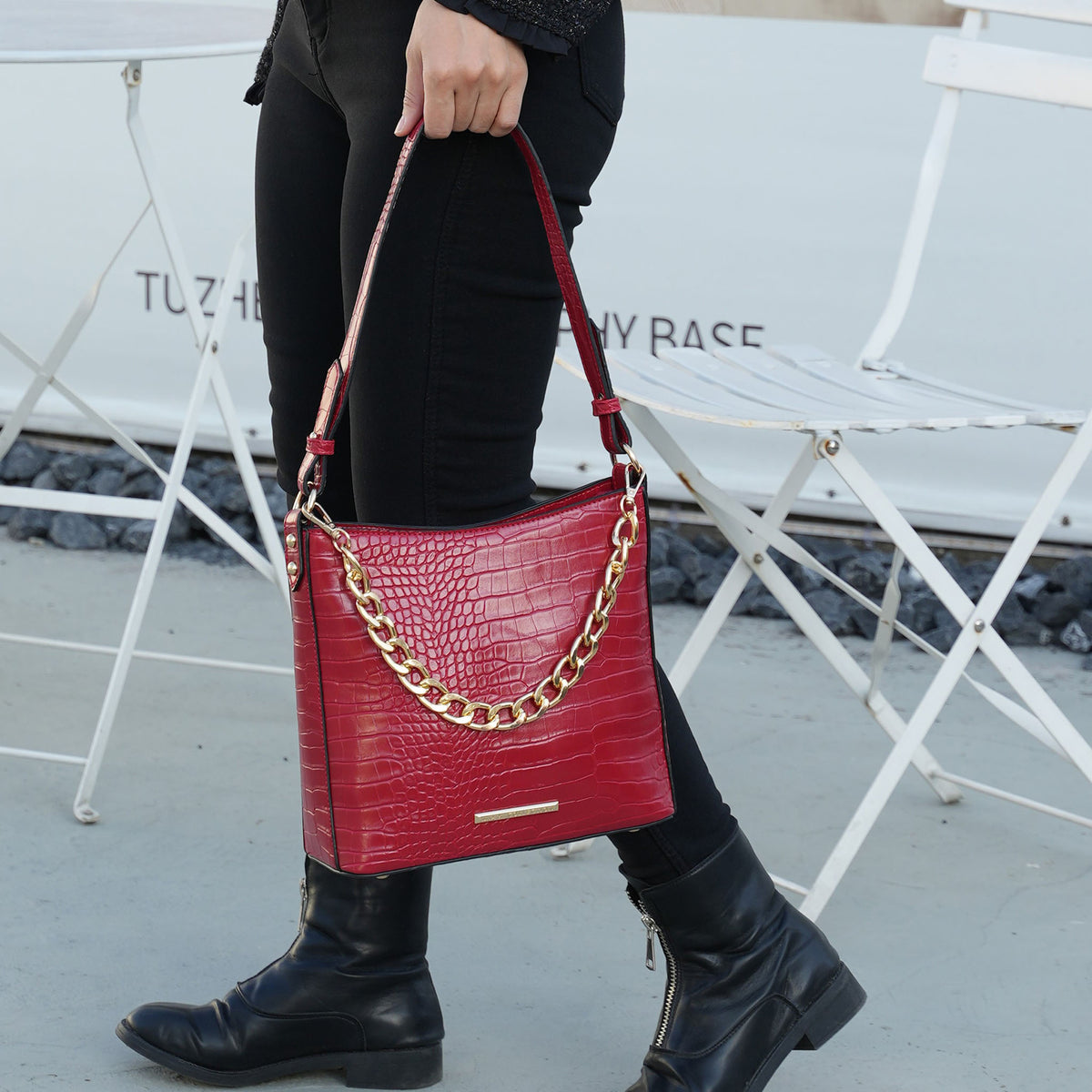 Bizzy Embossed Shoulder Bag