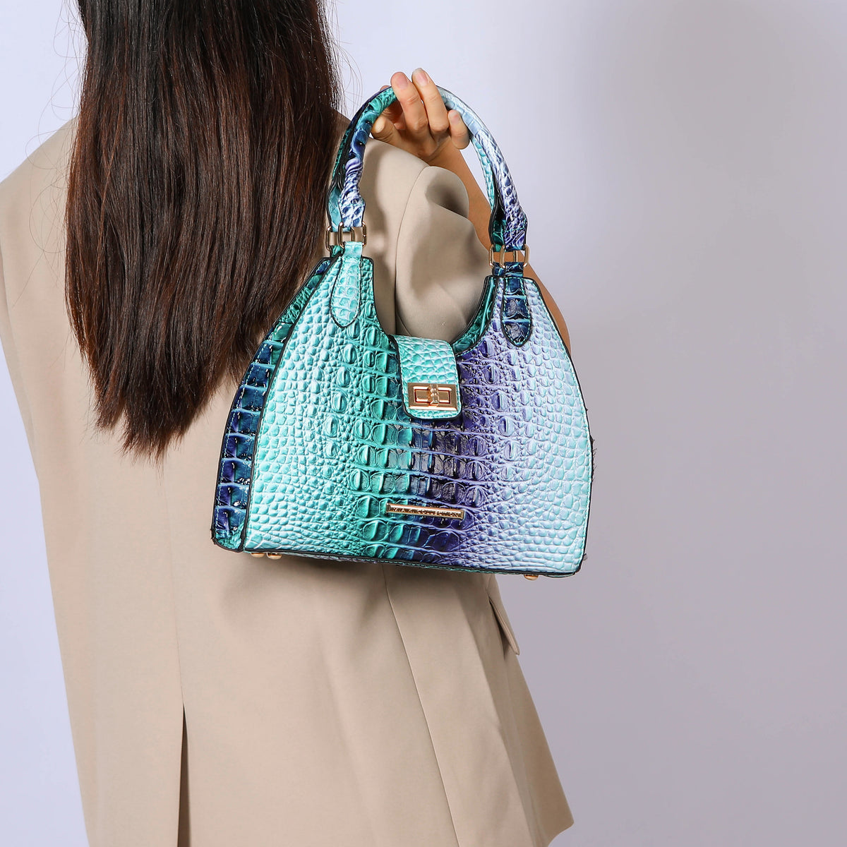Ava Gradient Croc Tote Bag